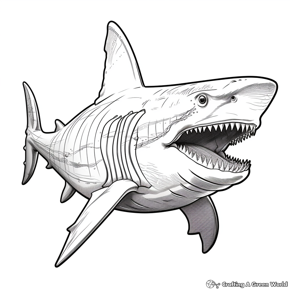 Megalodon Coloring Pages for Adults 2
