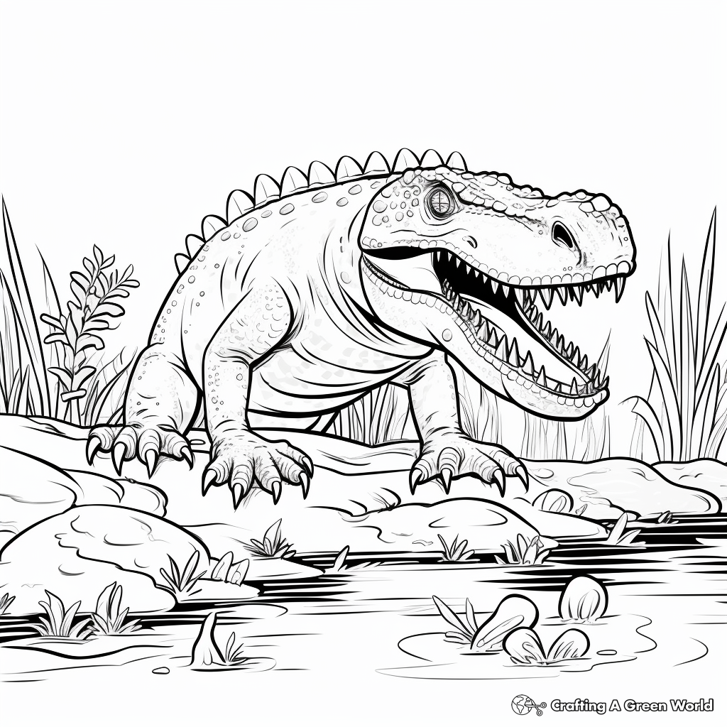 Megalosaurus Feeding Coloring Pages 1
