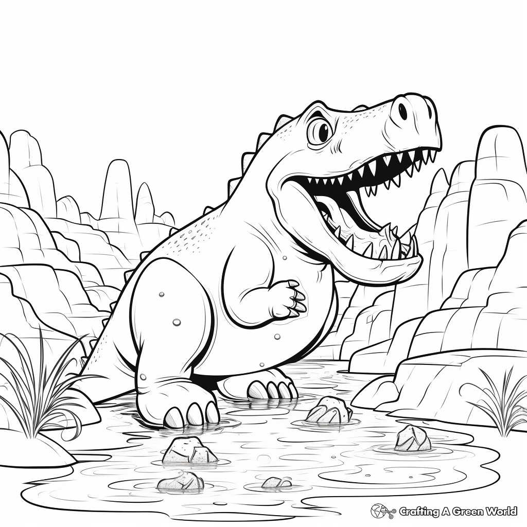 Megalosaurus Feeding Coloring Pages 2