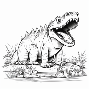 Megalosaurus Feeding Coloring Pages 3
