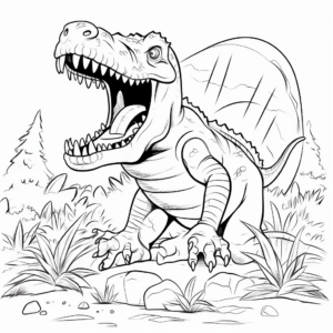 Megalosaurus Fighting Coloring Pages 3