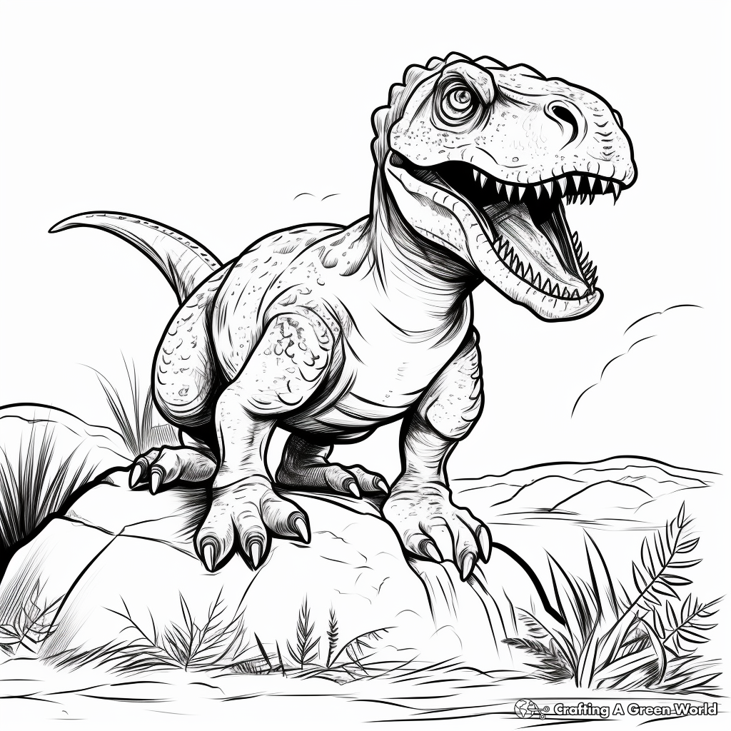 Megalosaurus in its Natural Habitat Coloring Pages 2