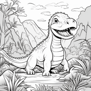 Megalosaurus in its Natural Habitat Coloring Pages 3
