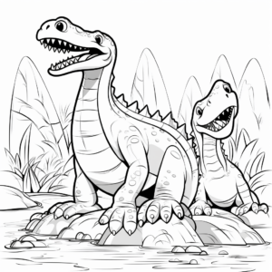 Megalosaurus Pair Coloring Pages 4