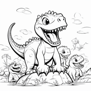 Megalosaurus with Dinosaurs Coloring Pages 1