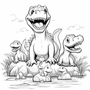 Megalosaurus with Dinosaurs Coloring Pages 3