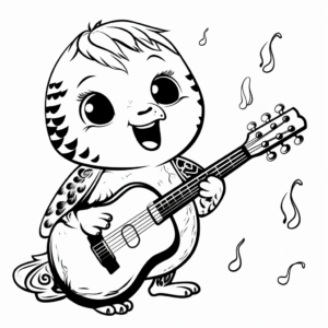 Melodic Singing Budgie Coloring Pages 2