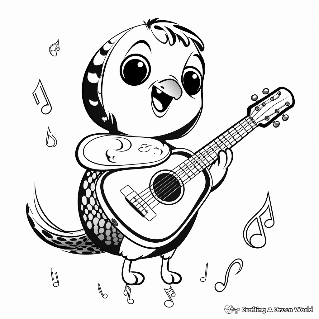 Melodic Singing Budgie Coloring Pages 3