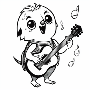 Melodic Singing Budgie Coloring Pages 4