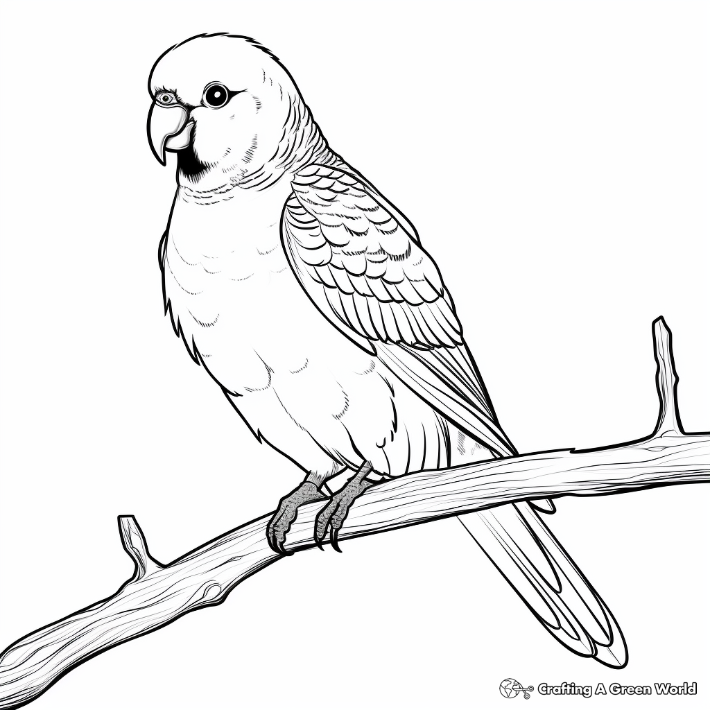 Melopsittacus Undulated Parakeet Coloring Pages 1