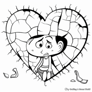 Mended Broken Heart Coloring Pages for Optimists 2