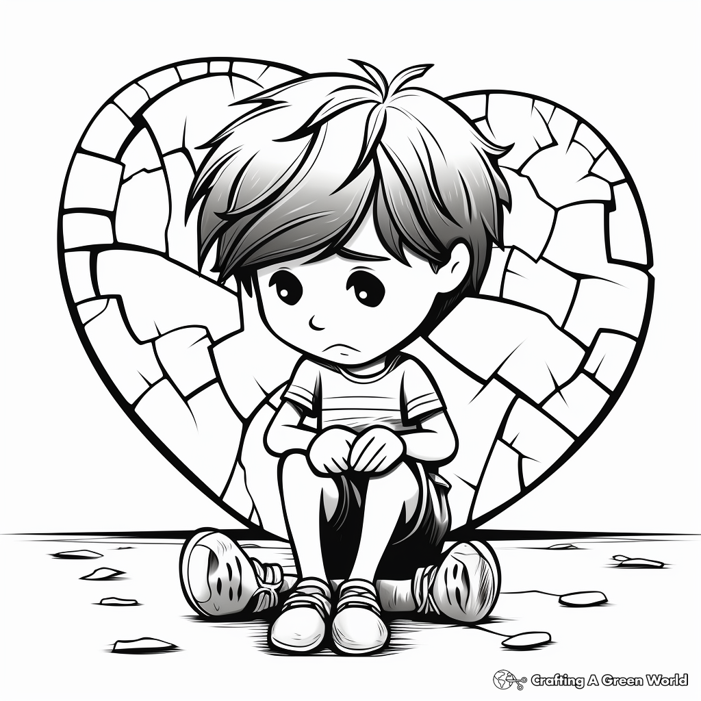 Mended Broken Heart Coloring Pages for Optimists 3