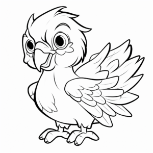 Merry Macaw Coloring Pages for Children 1