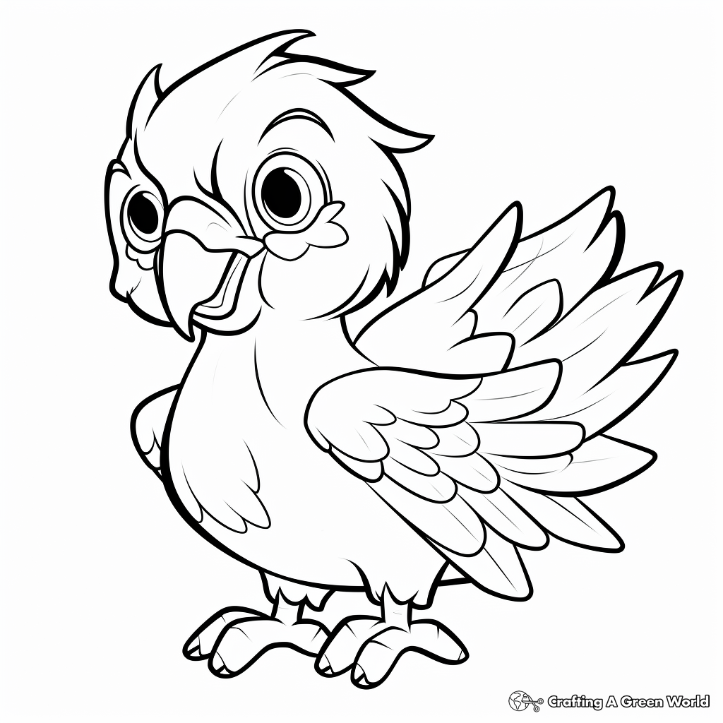 Merry Macaw Coloring Pages for Children 1