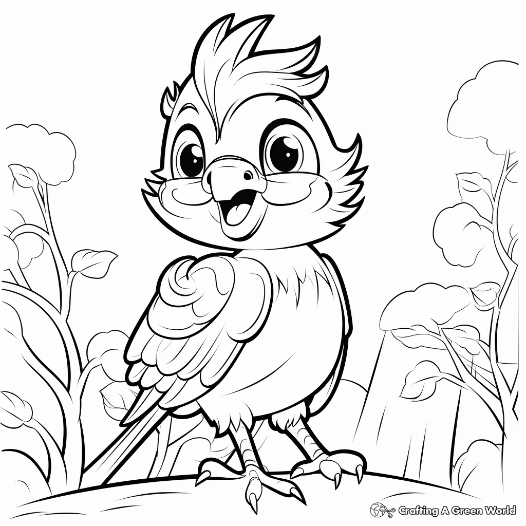 Merry Macaw Coloring Pages for Children 3