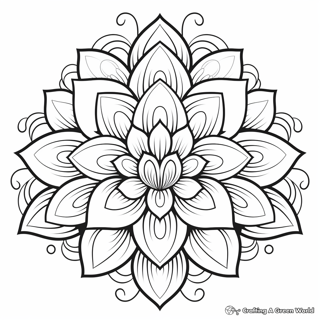 Mesmerizing Mandala Lotus Coloring Pages 1