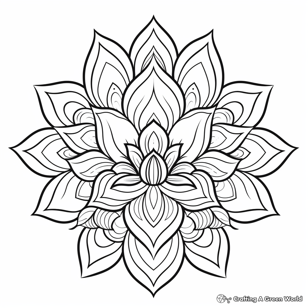 Mesmerizing Mandala Lotus Coloring Pages 2