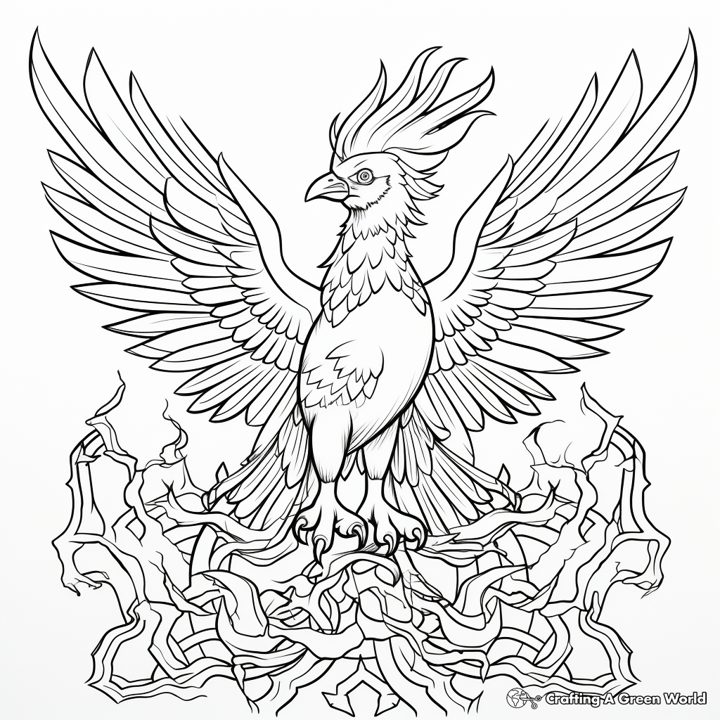 Mesmerizing Phoenix Coloring Pages 2