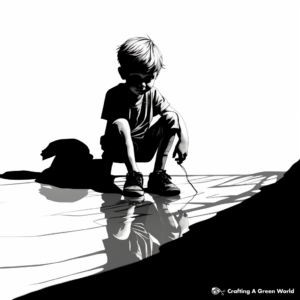 Mesmerizing Shadow and Reflection Coloring Pages 1
