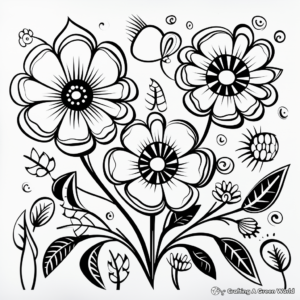 Mexican Folk Art Flowers Coloring Pages 2