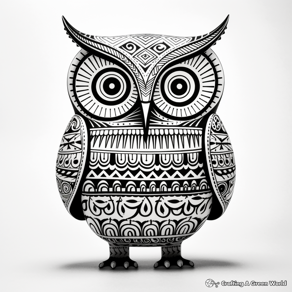 Mexican Folklore: Alebrije Owl Coloring Pages 2