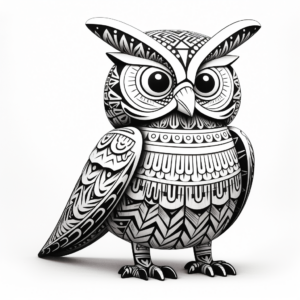 Mexican Folklore: Alebrije Owl Coloring Pages 3