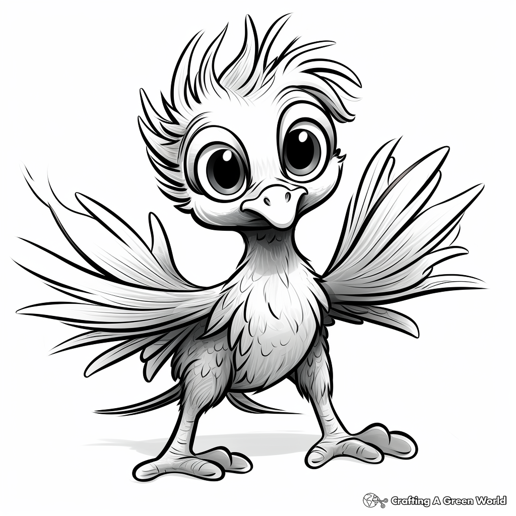 Microraptor Hatchling Coloring Pages for Kids 1