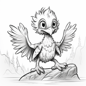Microraptor Hatchling Coloring Pages for Kids 3