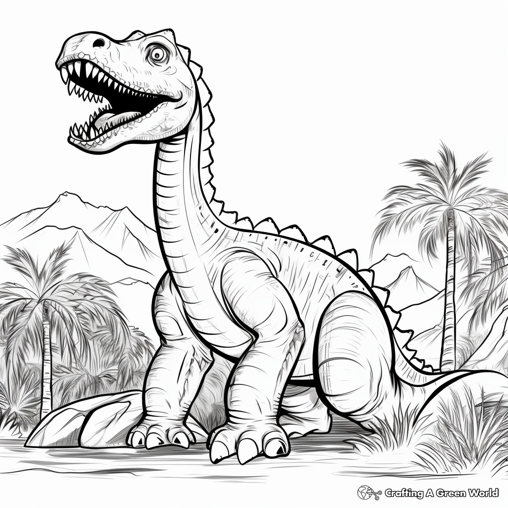 Mighty Diplodocus Coloring Pages 2