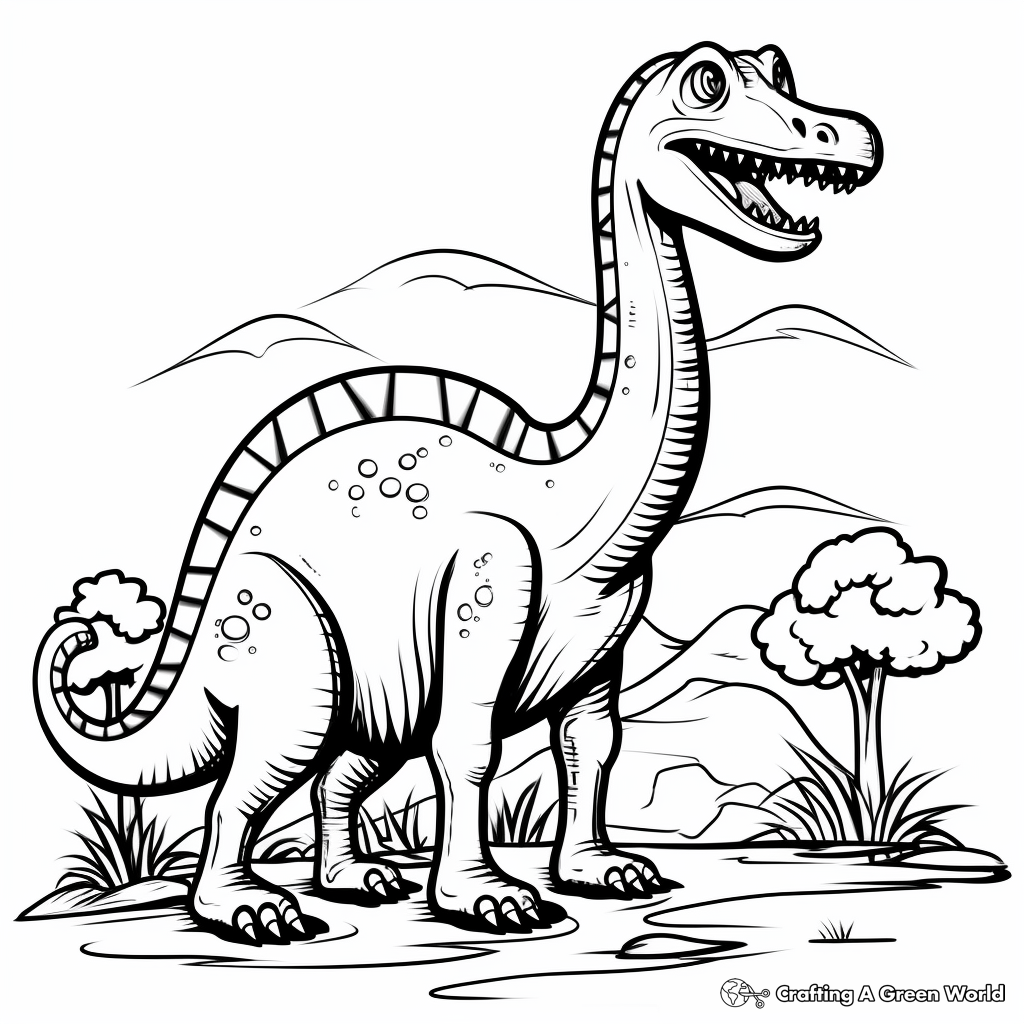 Mighty Diplodocus Coloring Pages 3