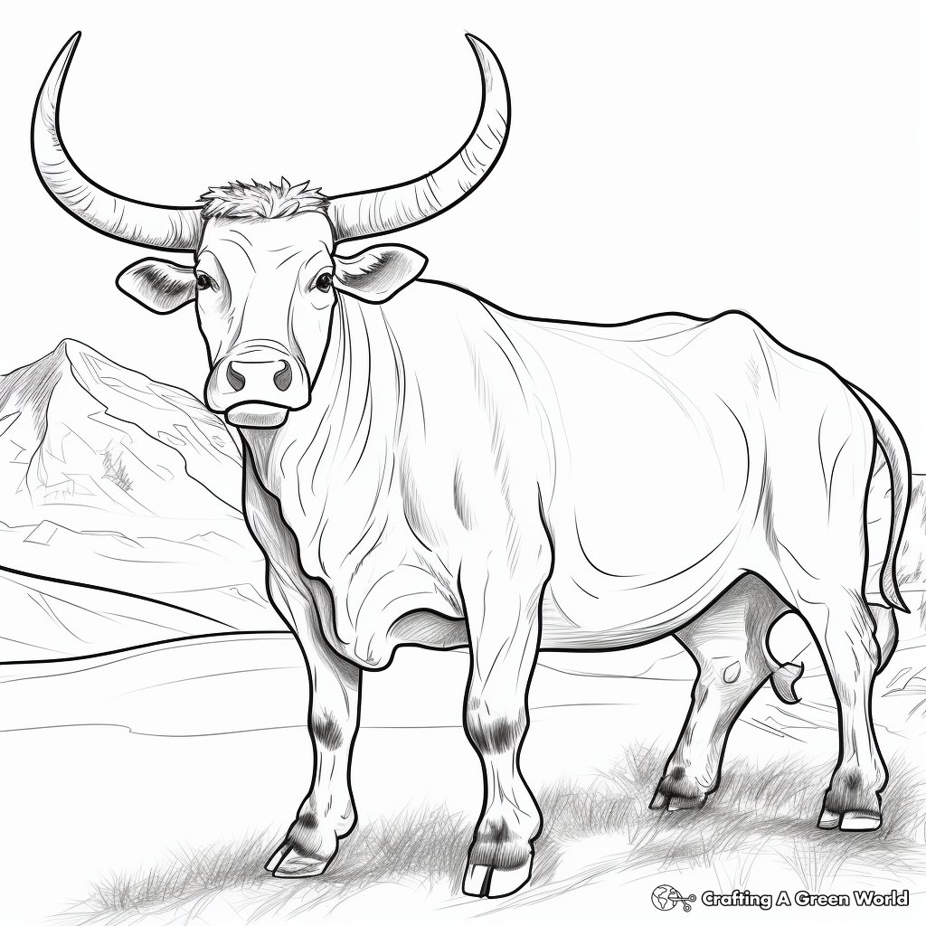 Mighty English Longhorn Coloring Pages 3