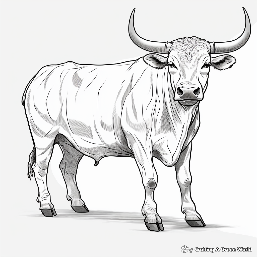 Mighty English Longhorn Coloring Pages 4
