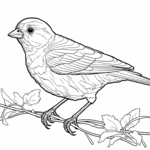 Migrating American Goldfinch Coloring Pages for Learners 1
