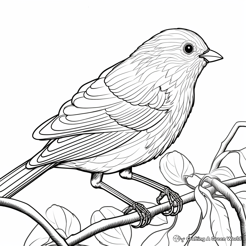 Migrating American Goldfinch Coloring Pages for Learners 2