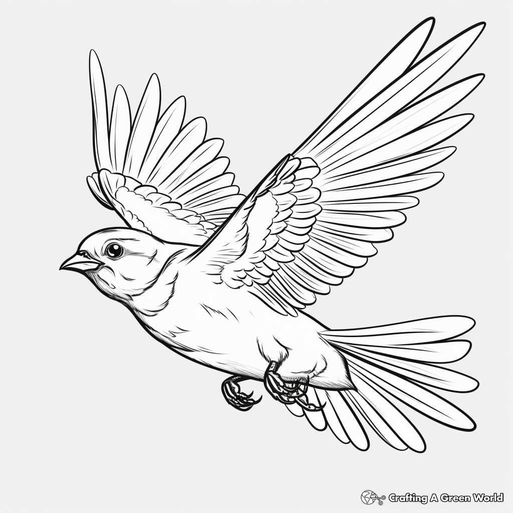 Migrating American Goldfinch Coloring Pages for Learners 3