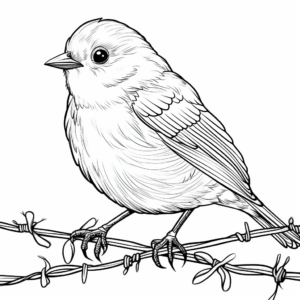 Migrating American Goldfinch Coloring Pages for Learners 4