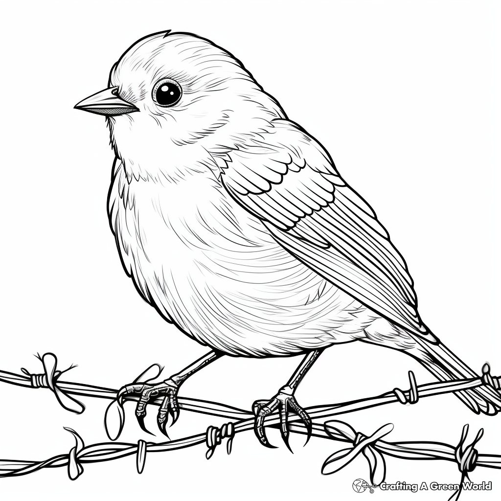 Migrating American Goldfinch Coloring Pages for Learners 4