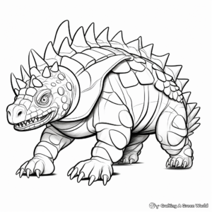 Migrating Ankylosaurus Coloring Pages 3