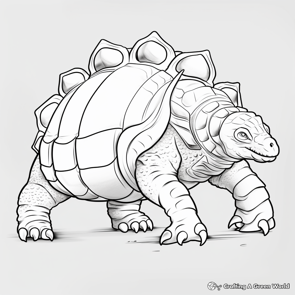 Migrating Ankylosaurus Coloring Pages 4