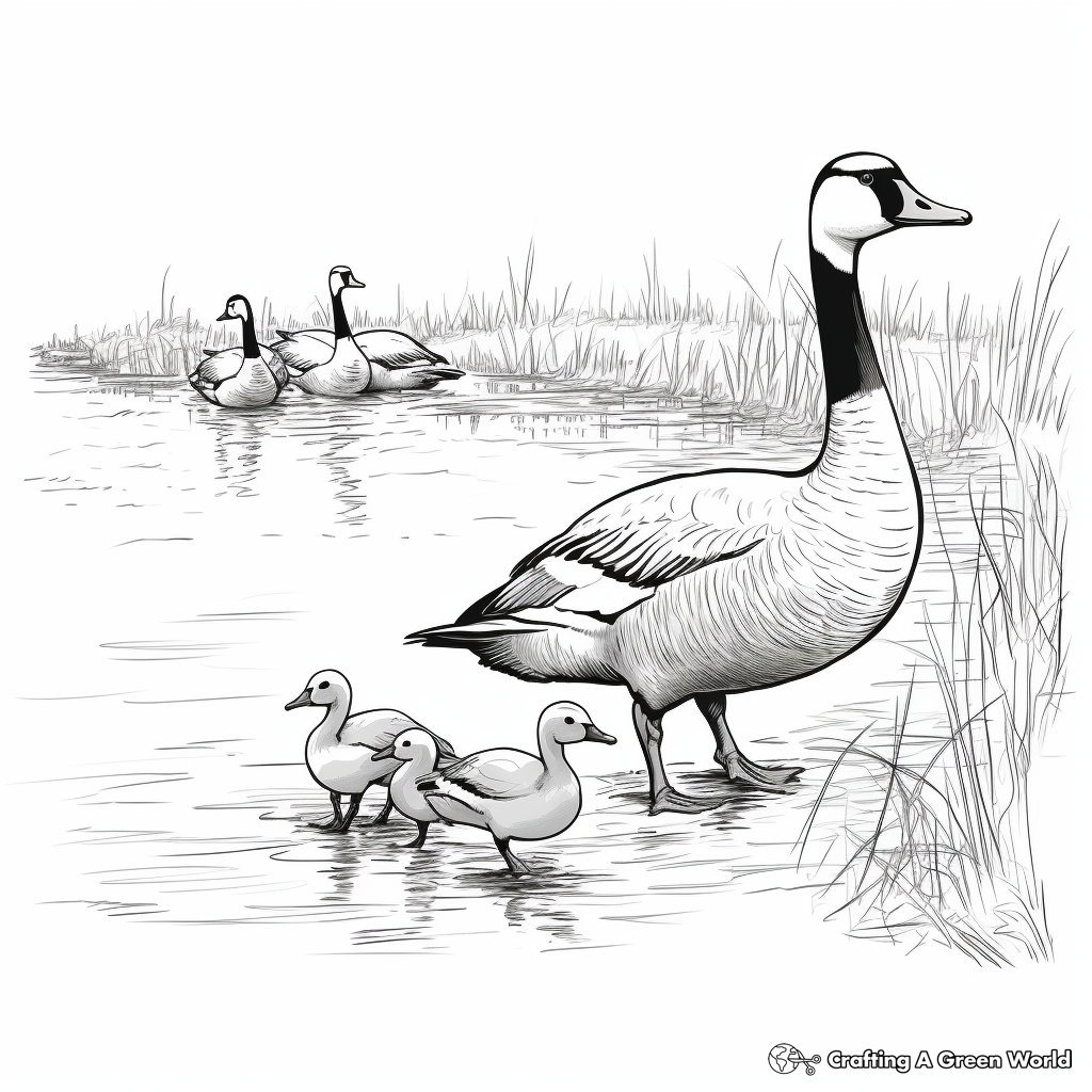 Migrating Canada Geese Coloring Sheets 3