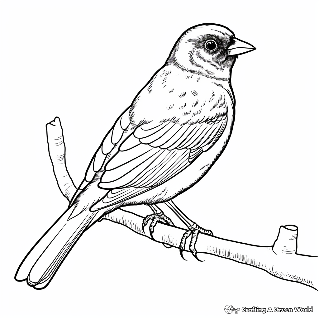 Migratory Red-Winged Blackbird Coloring Pages 2