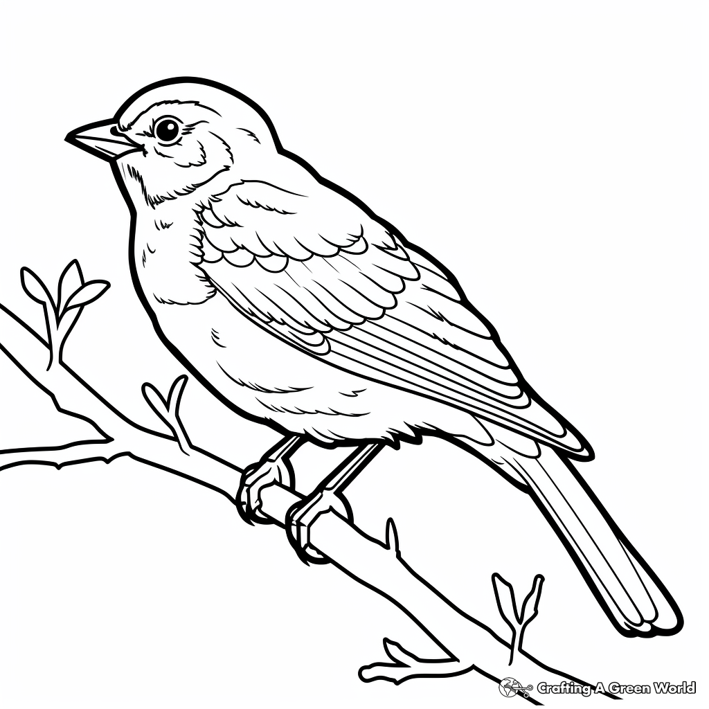 Migratory Red-Winged Blackbird Coloring Pages 4