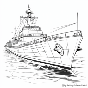 Military Battleship Coloring Pages 4