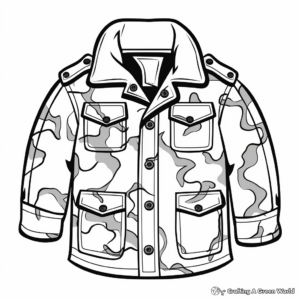 Military Jackets: Camouflage-style Coloring Pages 2