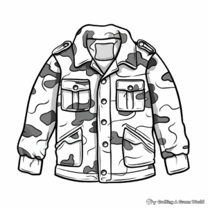 Military Jackets: Camouflage-style Coloring Pages 3