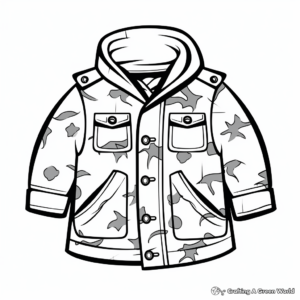 Military Jackets: Camouflage-style Coloring Pages 4