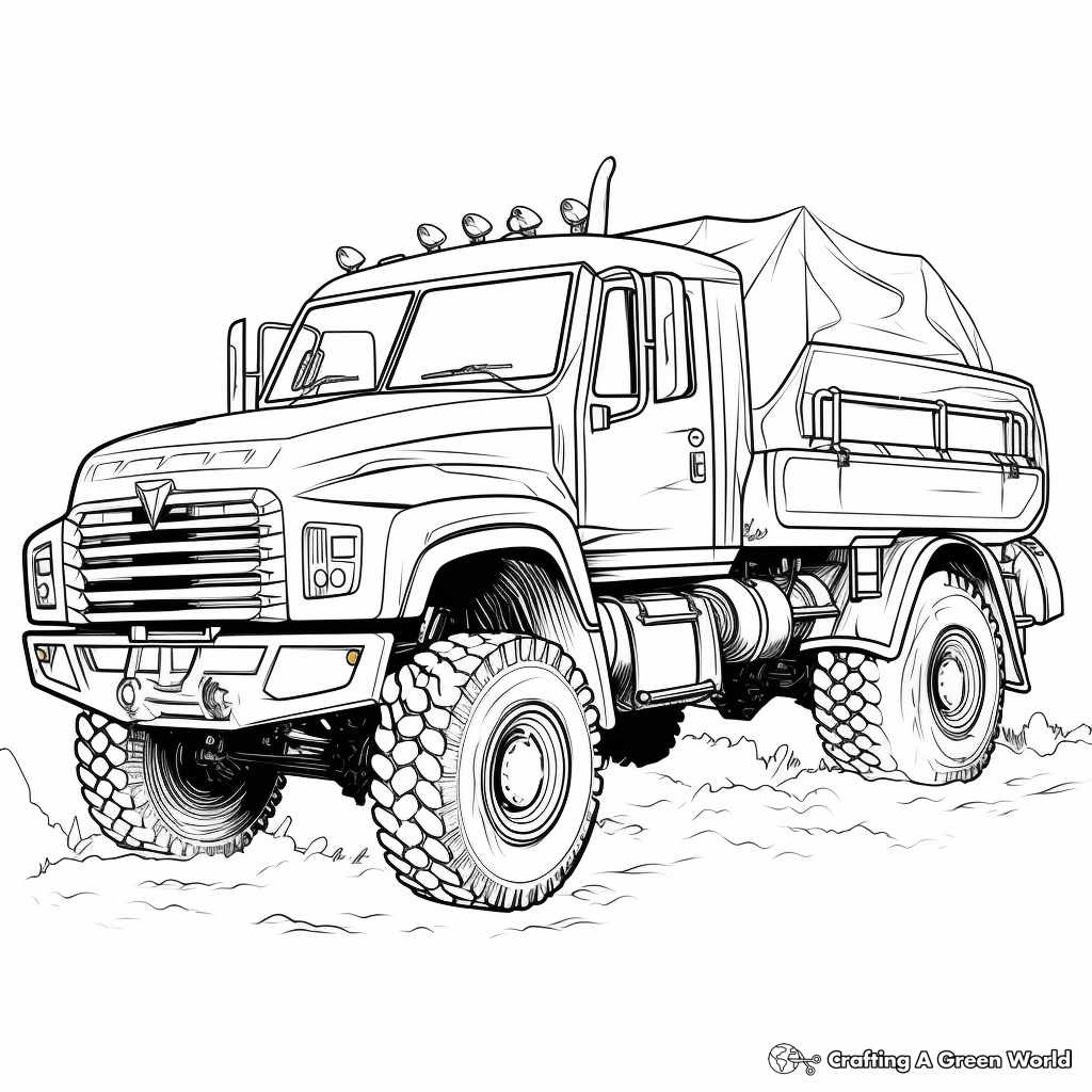 Military Truck Coloring Pages for Adventure Seekers 3