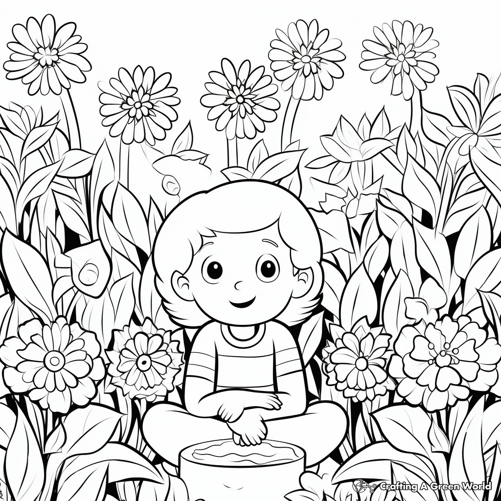 Mindful Floral Garden Coloring Pages 2