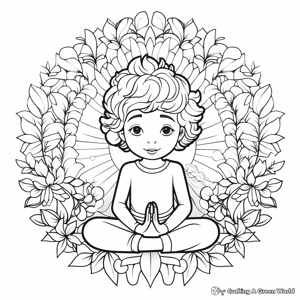 Mindful Meditation-Themed Coloring Pages 4