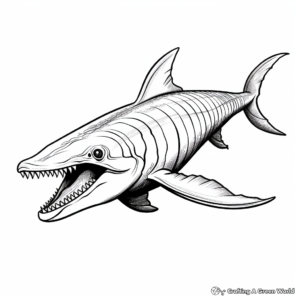 Mindful Mosasaurus Dinosaur Head Coloring Pages 1